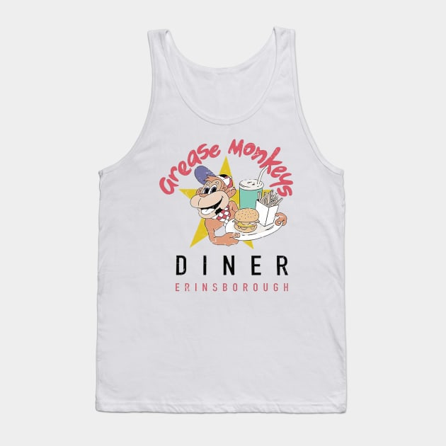 Neighbours Grease Monkeys Diner Distressed Logo Tank Top by HDC Designs